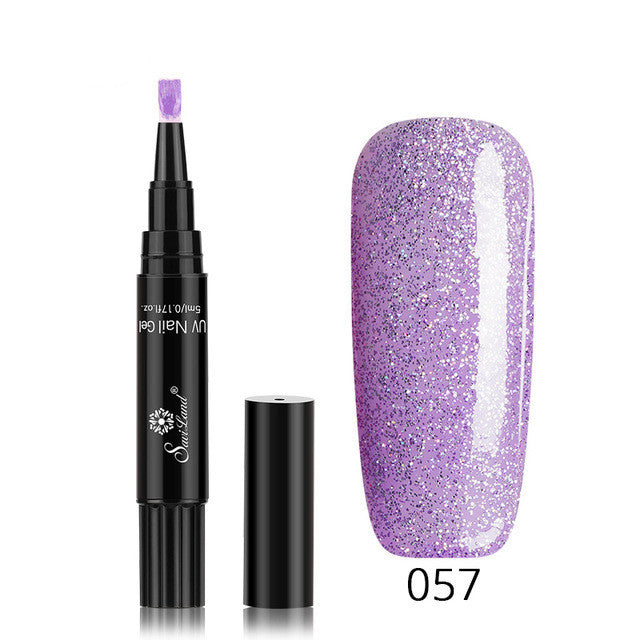 Gel Nail Varnish Pen Glitter One Step Nail Art