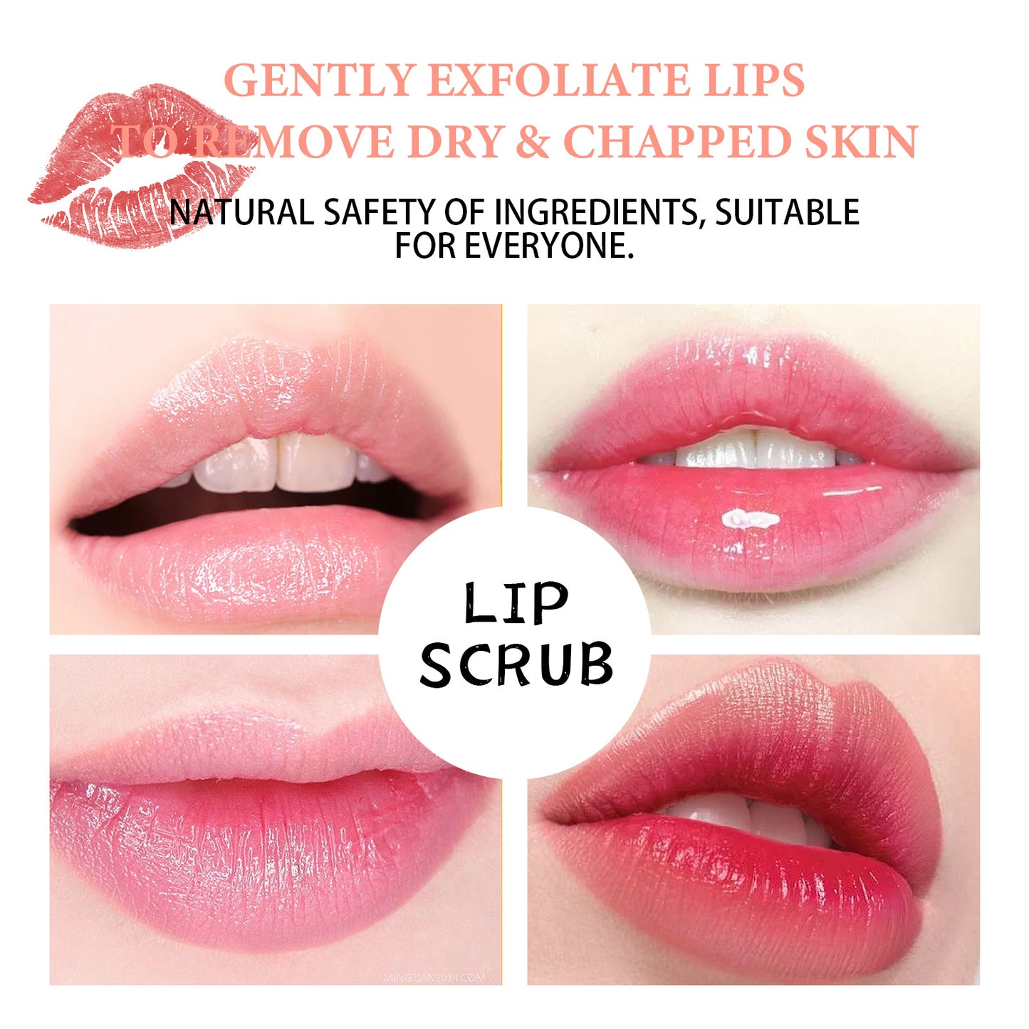 EELHOE Strawberry Lip Scrub, Moisturize Lips, Prevent Dry Crack