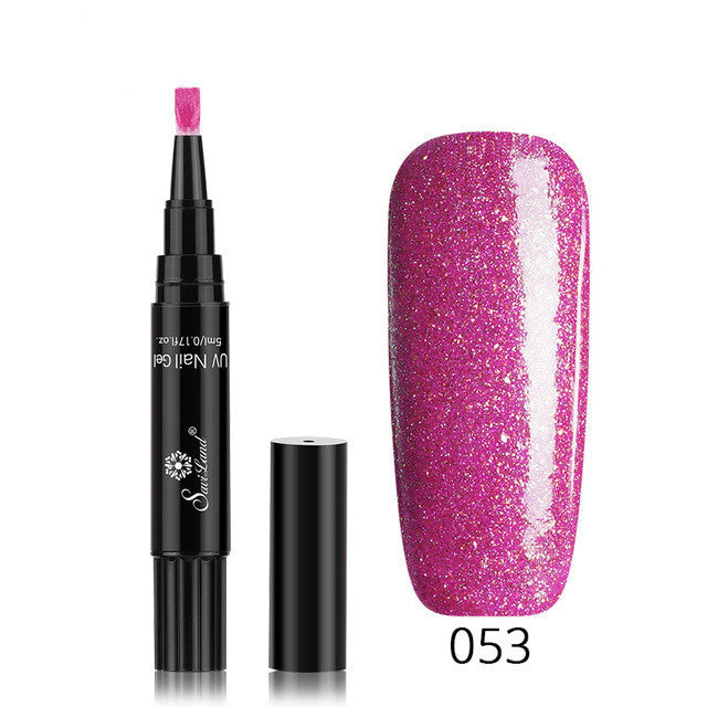 Gel Nail Varnish Pen Glitter One Step Nail Art