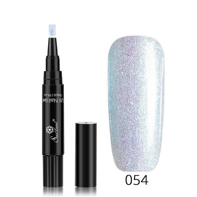 Gel Nail Varnish Pen Glitter One Step Nail Art