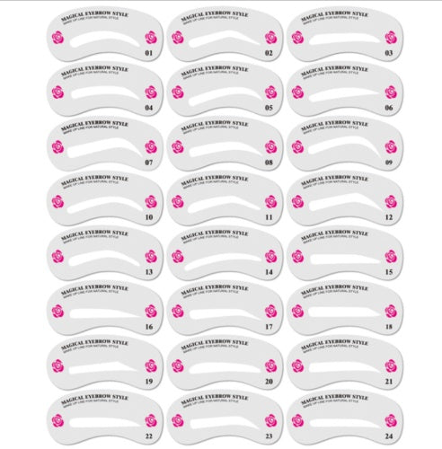 Eyebrow Stamp Stencil Kit, 24 Pc Eyebrow