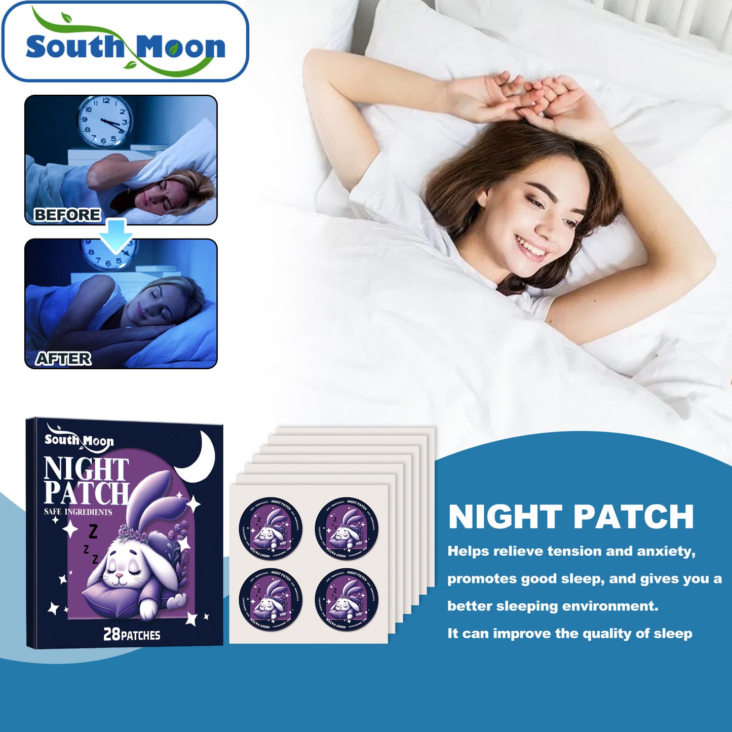 South Moon Botanical Cartoon Sleep Patch Sleep Pampering Relieve Muscle Tension