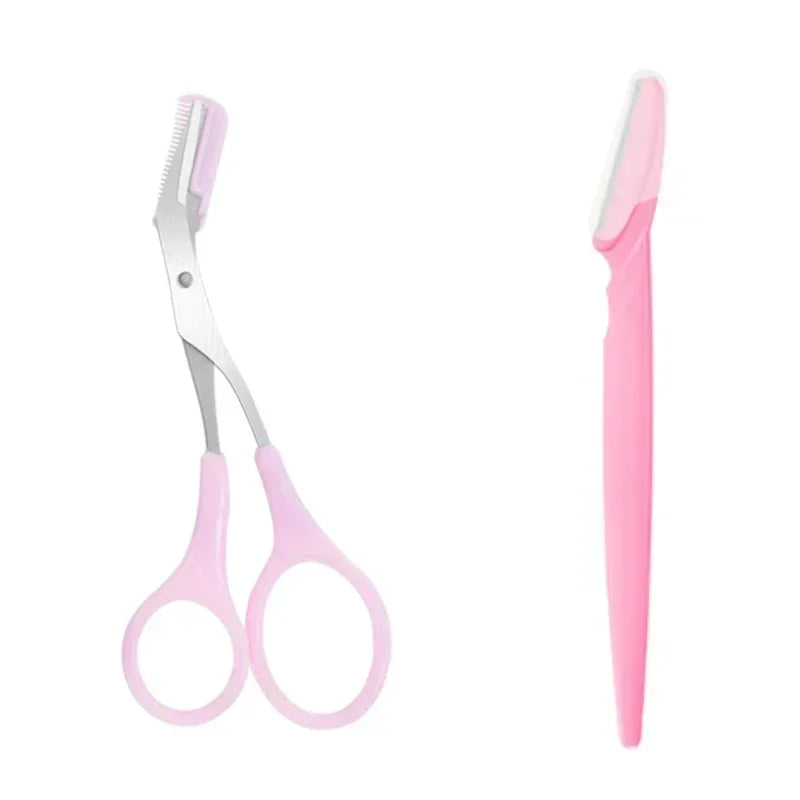 Eyebrow Scissors  with Comb Stainless Steel Makeup Tools Beauty Scissors