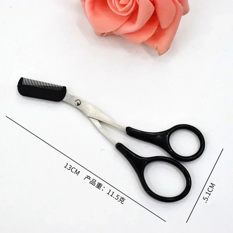 Eyebrow Scissors  with Comb Stainless Steel Makeup Tools Beauty Scissors