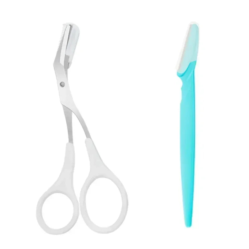 Eyebrow Scissors  with Comb Stainless Steel Makeup Tools Beauty Scissors