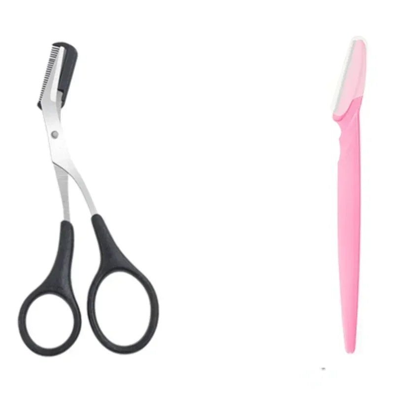 Eyebrow Scissors  with Comb Stainless Steel Makeup Tools Beauty Scissors