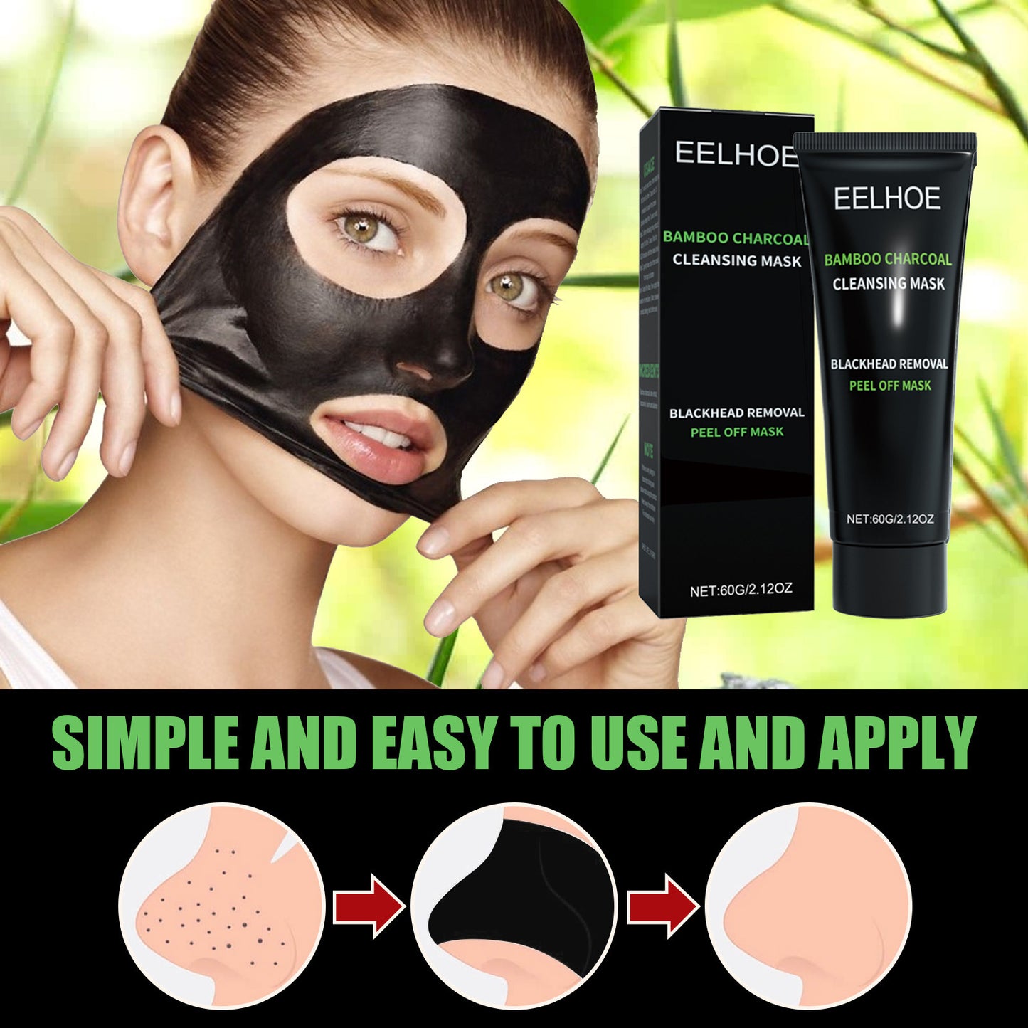 Bamboo Charcoal Blackhead Removal Peel-Off Mask