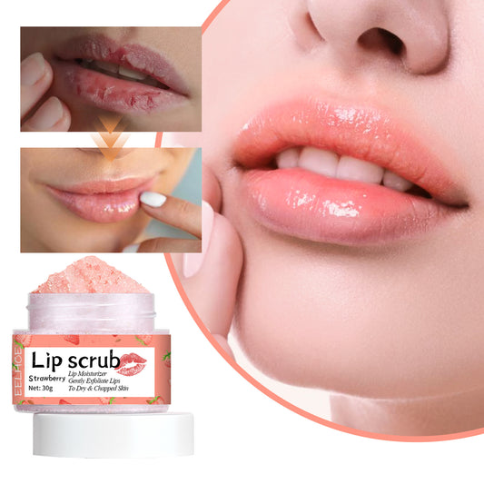 EELHOE Strawberry Lip Scrub, Moisturize Lips, Prevent Dry Crack